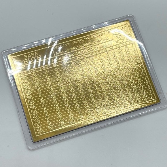 Babe Ruth Baseball Card #30 New York Yankees 1996 Danbury Mint 22KT Gold - Picture 5 of 7